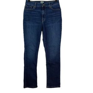 L.L. Bean Classic Fit Straight High Rise Dark Wash Jeans Size 10